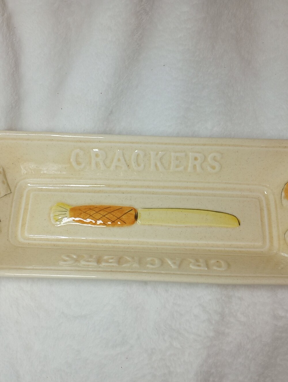 Cottagecore Los Angeles Pottery Granny Cheese Crackers Appetizer Platter Kitschy
